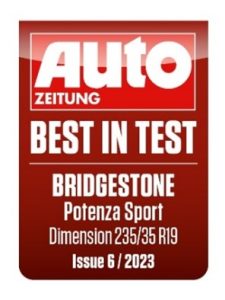Odznaka "Auto Zeitung" Best in test dla opony Bridgestone Potenza Sport