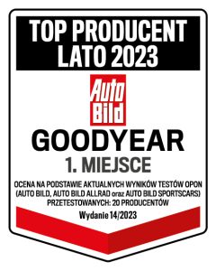Goodyear z tytułem Najlepszego Producenta Opon Letnich 2023 od "Auto Bild"