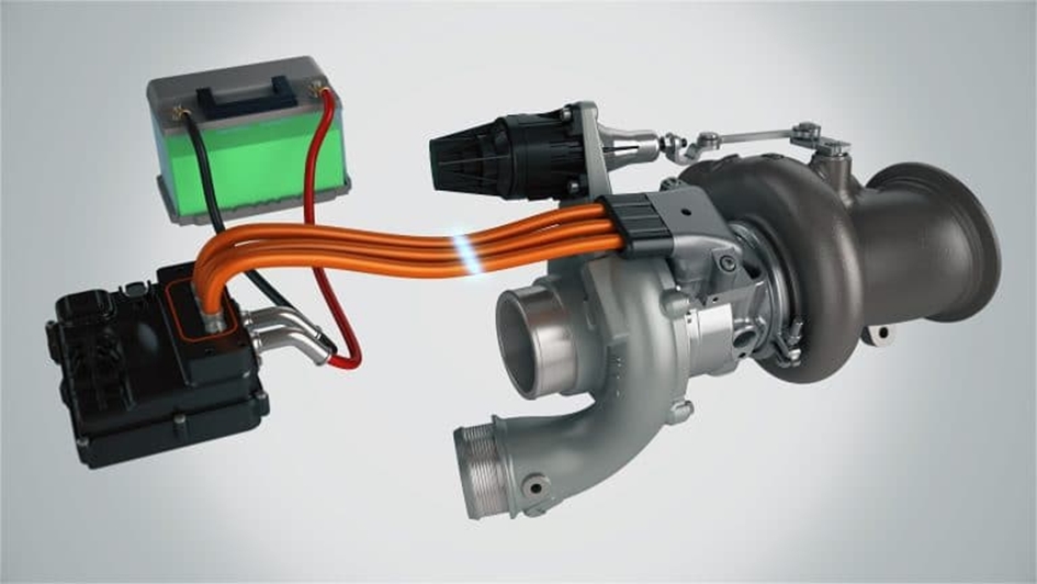 Schemat połączenia zasilania turbosprężarki wspomaganej elektryc