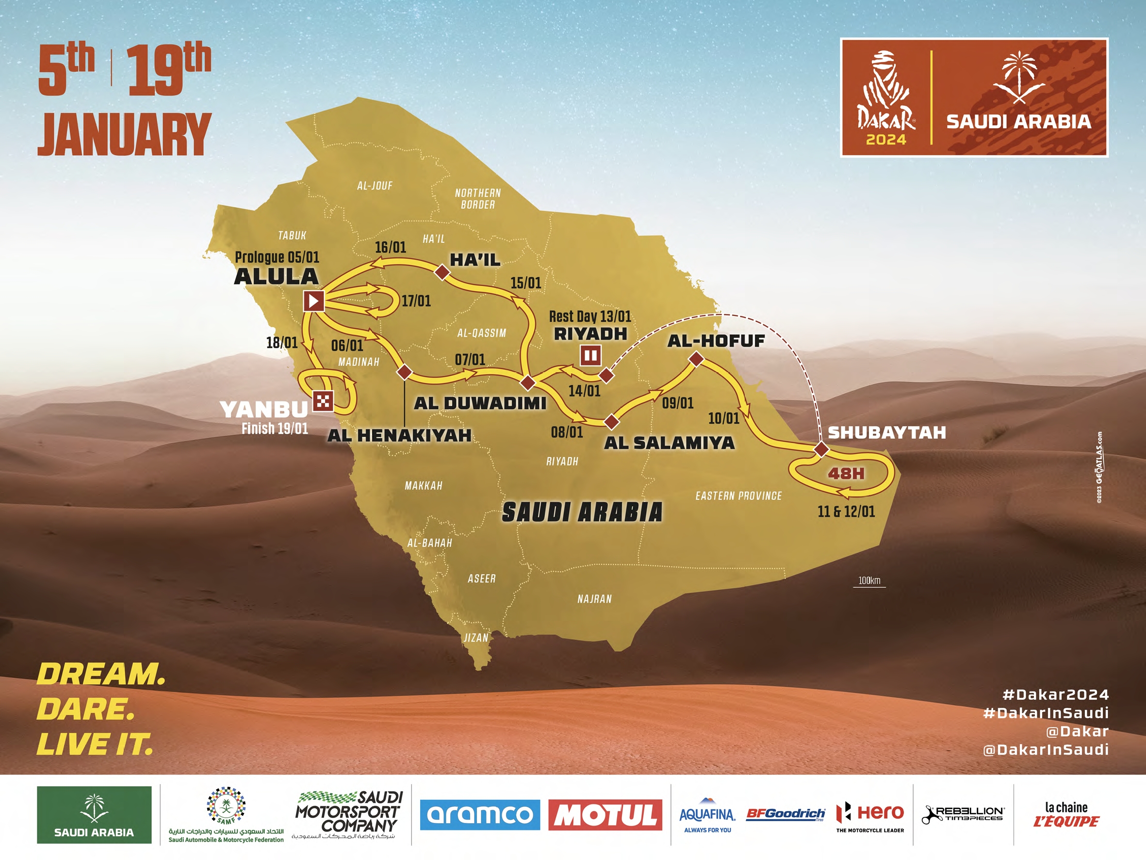 Trasa rajdu Dakar 2024