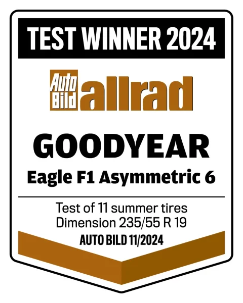Wyróżnienie "Auto Bild allrad" dla opony Goodyear Eagle F1 Asymmetric 6