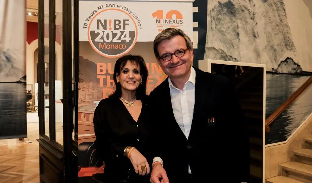 Sylvie Layec (Stellantis) i Gaël Escribe (NEXUS) po ogłoszeniu partnerstwa biznesowego w Monako 03-2024